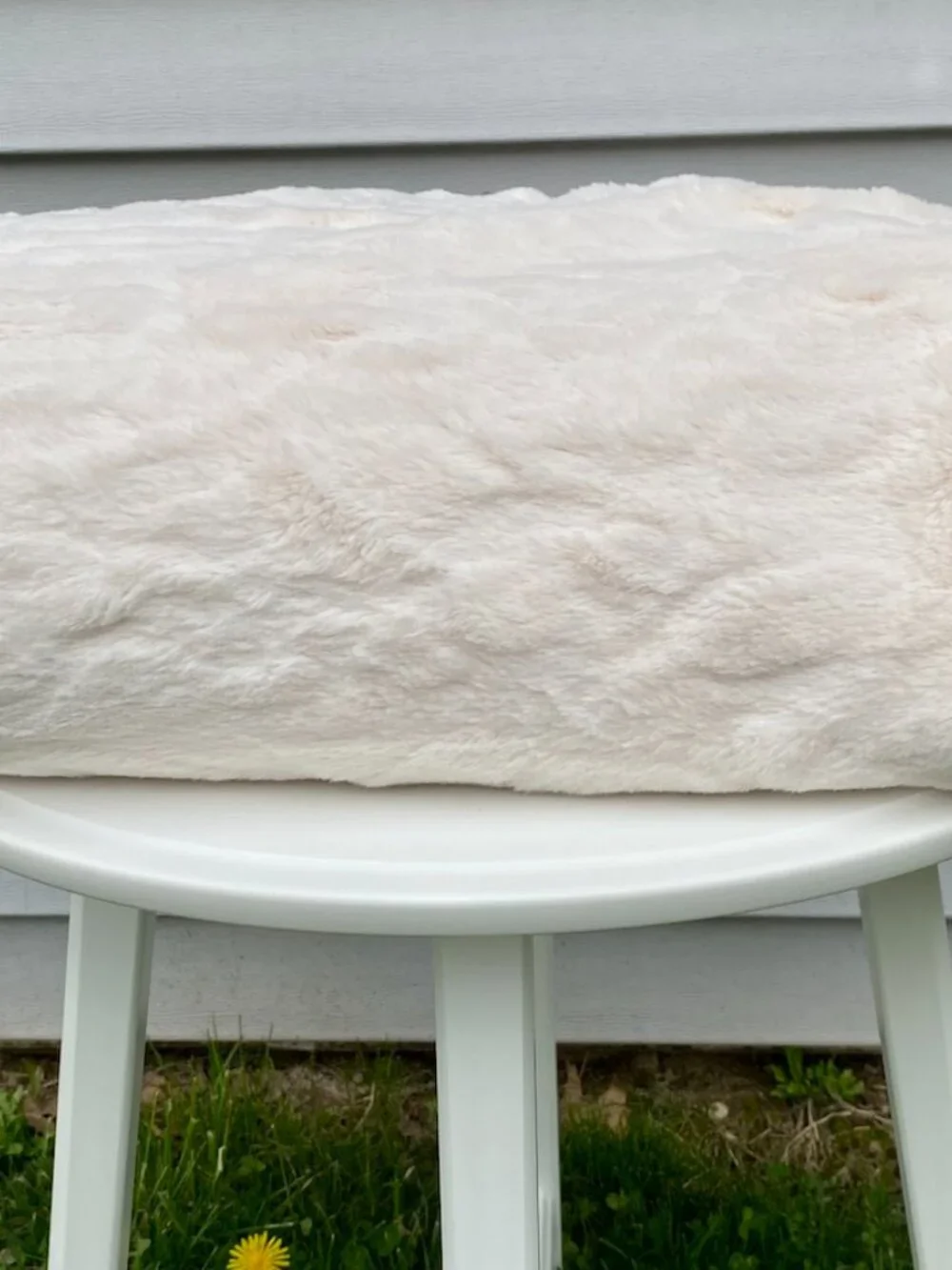 Saranoni Patterned Faux Fur Throw Blanket In Ivory XL Extra Large